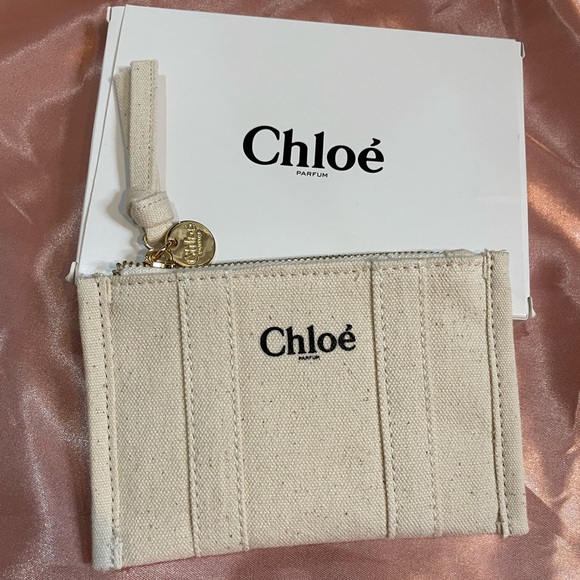Chloe Handbags - Chloe Cream Canvas Cosmetic Bag